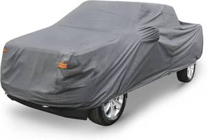 lot 5256 image: X AUTOHAUX Pickup Truck Car Cover for Ford F350 Crew Cab 8Ft Long Bed 4 Door 2008-2021 Outdoor Waterproof Sun Rain Dust Wind Snow Protection PEVA with Driver Door Zipper Gray