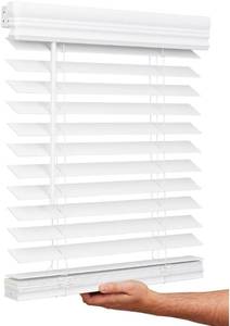 lot 5261 image: $180 Lotus & Windoware Cordless, 2 Inch Faux Wood Blind, 71 Wide x 60 Long, Window Blinds, Blinds & Shades, Blinds for Indoor Windows, Smooth, Bright White - 71 x 60,Bright White