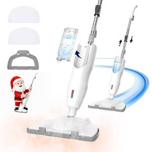 lot 500 image: Keimi 1200W Powerful Steam Mop with 2pcs Washable Pads, 30s Quick-Heating, Lightweight, 12.5oz Removable Water Tank, 260�� for Cleaning and Sanitizing Hardwood, Marble, Tile and Carpet - Retail $35