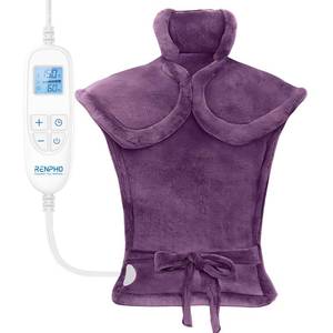 lot 510 image: RENPHO Electric Heating Pad for Back, Electric Heat pad for Neck and Shoulders, FSA Eligible & HSA Store, 24x33 Purple - Retail $54