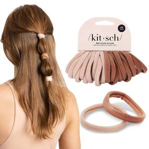 lot 519 image: Kitsch Hair Ties No Damage - Strong, Stretchy & Snag-Free Hair Bands  Soft Nylon Ponytail Holders, Stylish Elastics for Everyday Hairstyles  Ideal Gifts for Women - Blush, 10pcs - Retail $8