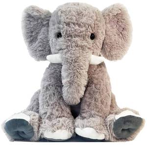 lot 527 image: UBABER 19.2 Inch Large Elephant Stuffed Animals,Clever Elephant Plush Toy for Kids, for Girls and Women,Super Soft Room Decoration(Gray). - Retail $27