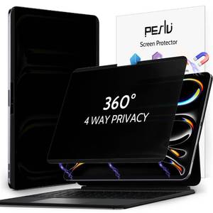 lot 549 image: Peslv 4-Way Magnetic Privacy Screen for iPad Pro 11 Inch M4M5 20242025 5th6th Gen, 360 Removable Anti Blue Light Glare Spy Filter, High Sensitive Bubble-Free Black Security Screen Protector - Retail $36