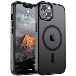 lot 564 image: SUPFINE Magnetic for iPhone 14 Case & iPhone 13 Case (Compatible with MagSafe)(Military Grade Drop Protection) Translucent Matte Shockproof Phone Cover,Black - Retail $10