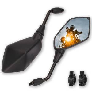 lot 571 image: DKMOTORK 1505 Motorcycle Convex Rear View Side Mirrors with 10mm Bolt (Clockwise Thread) for ATV Scooter Cruiser Electric Bicycle Sportster Off-road Street Dirt Bike with 78 Handle Bar Black - Retail $11