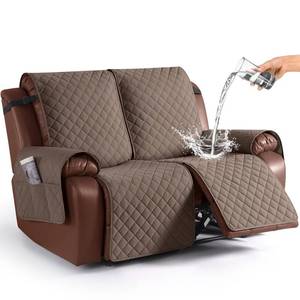 lot 585 image: KinCam Loveseat Recliner Covers for 2 Seat, 100% Waterproof Reclining Loveseat Covers, Non-Slip Recliner Cover Furniture Protector with Elastic Straps for Pets, Kids, Brown - Retail $57