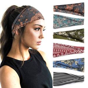lot 609 image: YONUF Boho Headbands For Women Fashion Wide Headband Yoga Workout Head Bands Hair Accessories Band 6 Pack - Retail $10