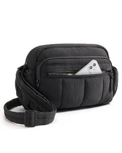 lot 618 image: BAGSMART Anti Theft Crossbody Bags for Women Travel Purse, Medium Quilted Puffy cross body bag, Handbags Shoulder Purses, Black-medium - Retail $20