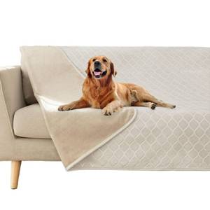 lot 621 image: fuguitex Waterproof Dog Blanket Bed Cover Dog Crystal Velvet Moroccan Fuzzy Cozy Plush Pet Blanket Throw Blanket for Couch Sofa(52  82 inch, CreamBeige) - Retail $28