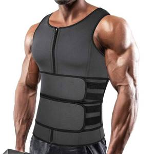 lot 624 image: SHAPERIN Men Neoprene Sauna Waist Trainer Trimmer Vest with Adjustable Double Straps,Workout Compression Sauna Suit Sweat Vest - Retail $40