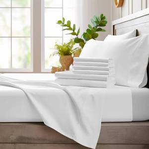 lot 630 image: Bamboo Bay 6 Piece King Size Sheet Set, 100% Viscose Made from Bamboo, Breathable, Ultra Soft Cooling Bed Sheet for Hot Sleepers, Beddings with Deep Pockets Fit 16 Mattress, White - Retail $120