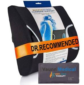 lot 631 image: Vaunn Medical Seat Cushion, Lumbar Back Support Pillow for Office Chair with Removable Firm Insert - Retail $30
