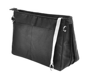 lot 634 image: Vercord Expandable Nylon Handbag Purse Organizer Insert Liner Shaper Bag in Bag Black Medium - Retail $19