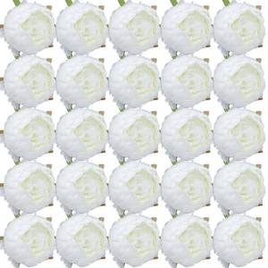 lot 637 image: FagusHome 30 Pcs Silk Peony Artificial Flower Only Heads No Stems Fake Peony Flowers Heads Artificial Peony Flower Heads No Stems for Wedding Home Decor (Creamy White) - Retail $24