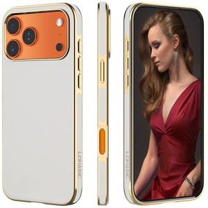 lot 644 image: Appears Pre Owned LOHASIC for iPhone 17 Pro Max Case Leather, Slim Luxury Designer Aesthetic Cover for iPhone 17 Pro Max, Soft Vegan Business iPhone 17 Pro Max Leather Case for Women Girls, WhiteBeige - Retail $20