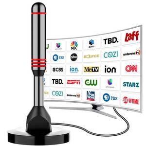 lot 654 image: Digital TV Antenna for Smart TV Indoor��2026 HD Antenna with Strong Magnetic Base, 360°&Long Range Reception HDTV Antennas for Local Channels, Easy Installation Antennas for TVs Without Cable (5.5 in) - Retail $8