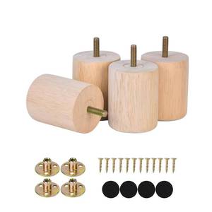 lot 656 image: Maricome 3 inch Unfinished Wooden Furniture Legs Set of 4 Predrilled M8 Bolt, Wood Replacement Feet with Mounting Nuts and Screws for Dresser Ottoman Cabinets Chair - Retail $19