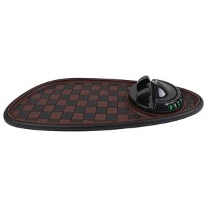 lot 666 image: Multifunction Car Anti-Slip Mat Exclusive Phone Holder, Rotatable Car Phone Holder Dashboard Pad with Temporary Parking Number, Huge Capacity for Phones, Keys and Sunglasses (BlackBrown) - Retail $18