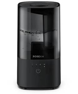 lot 671 image: ROSEKM Humidifiers for Bedroom (1.1L), Small Cool Mist Humidifier for Home Plant and Baby Nursery, Quiet Ultrasonic Humidifier with 360° Nozzle, Auto Shut-Off, Filterless, Black - Retail $22