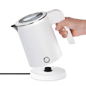 lot 677 image: 0.5L Small Portable Electric Tea Kettle Stainless Steel, Travel Mini Electric Coffee Kettle, Hot Water Boiler Heater for Business Trip, Camping, Travel, Office (White) - Retail $1,580