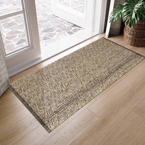 lot 682 image: LEEVAN Washable Kitchen Rug 2 x 4.3, Natural Bathroom Runner Rug, Reversible Small Hallyway Rug, Farmhouse Low Profile Front Door Mat, Modern Bedroom Carpet for Foyer LaundryProch Decor - Retail $30