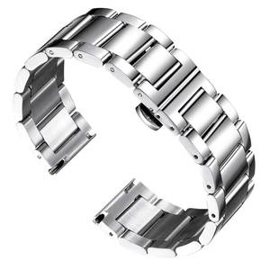 lot 689 image: BINLUN Thick Stainless Steel Watch Band Metal Heavy Polished Matte Brushed Finish Watch Strap Replacement for Men Women 16mm18mm20mm21mm22mm23mm24mm26mm(Polished Silver,20mm) - Retail $21