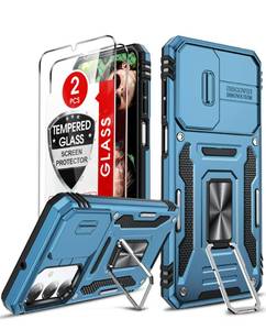 lot 697 image: LeYi for Phone Case Galaxy A17A16-5G A17 5G Screen Protector 2 Packs, Galaxy A16 5G Phone Case with Magnetic Kickstand, Military-Grade Protective de Tel�fono A16A17 4G for Women Men, Light Blue - Retail $10