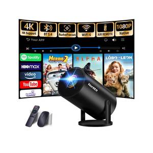 lot 718 image: ��Projector 2026 Upgraded��Mini Projector with WiFi 6 and Bluetooth 5.2 Support 4K 1080P Auto Keystone 270° Rotatable Projector Portable Compatibile with HDMITV StickMemory StickLaptop-Black - Retail $63