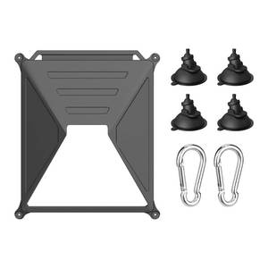 lot 725 image: Starlink Mini Protective Cover & Hard Case with 4 Suction Cups  2 Carabiners Silicone Cover for StarLink Mini, Waterproof Lightweight Travel Accessories (Black) - Retail $20