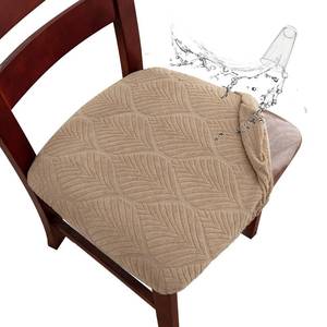 lot 734 image: Genina Waterproof Dining Room Chair Cover Set of 6, Stretch Jacquard Seat Covers for Dining Room Chairs, Kitchen Parsons Chair Covers Slipcover Protector - Retail $33