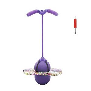 lot 744 image: Christoy Pogo Ball with Handles for Kids & Adults, Balance Bounce Ball, Trick Board for Girls and Boys Ages 6 and up (Purple-Colourful) - Retail $35