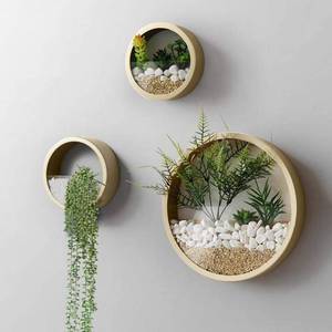 lot 761 image: VEVLU 3 Pack Set Wall Planters,Modern Round Glass Wall Planter Succulent Planter Circle Iron Hanging Planter Vase for Herb,Small Cactus Perfect for Balcony, Room and Patio Decor (Gold) - Retail $42