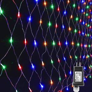 lot 773 image: LYHOPE 12ft x 5ft 360 LED Christmas Net Lights, 8 Modes Low Voltage Mesh Christmas Decorative Lights for Xmas Trees, Bushes, Wedding, Garden, Outdoor, Indoor Decor (Multi-Color) - Retail $22