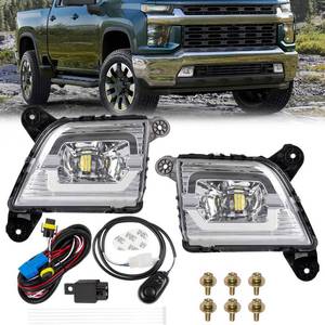 lot 778 image: RANSOTO LED Fog Lights for 2019-2023 Chevy Silverado 1500 2500HD 3500HD, Front Bumper Driving Fog Lamps Assembly with Switch & Wiring Harness Kit, Waterproof IP67 White Foglights Replacement (Pair) - Retail $63