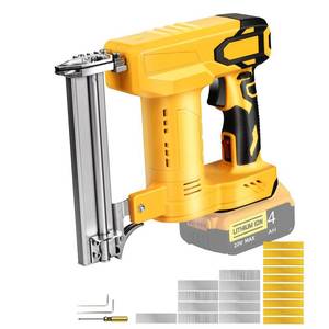 lot 791 image: 18 Gauge Brad NailerNarrow Crown Stapler Compatible with Dewalt 20V MAX Battery(NO Battery) 2 in 1 Cordless Nail Gun with 1000 Nails and 1000 Staples for Home Improvement, DIY and Woodworking - Retail $76