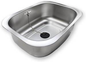 lot 191633 image: Stainless Steel Dishpan 9.9L Large Washing-up Bowl 9.9L, Multipurpose Kitchen Sink Bowl, Dish Tub, Vegetable Washing Basin (15.35L x 11.8W x 4.72H inches)  Rubber Cap Type
