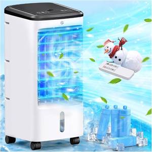 lot 191640 image: Windowless Air Conditioners, 4 In 1 Portable Swamp Cooler with 2 Water Tanks, Room Air Conditioner with 4 Ice Packs, Remote, 12H Timer, 3 Speeds 4 Modes, Ventless Cooler for Indoor Home Office