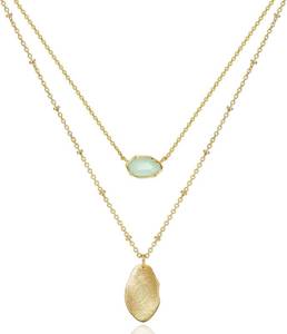 lot 191676 image: OZEL JEWELRY & GIFT Layered Gold Necklaces for Women - Crystal Colorful Delicate Cutting Pendant Necklace - 18K Gold Plated - Birthday Gifts (Made in Korea)