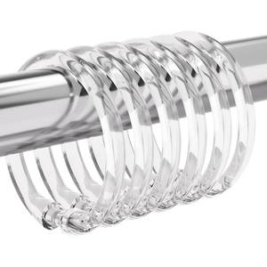 lot 40133 image: Amazer Plastic Shower Curtain Rings, 24 Pcs Shower Curtain Hooks, O Shape Clear Shower Curtain Hooks Rings, Easy to Snap Closure, Shower Hooks for Shower Curtain and Liner Bathroom - Retail $6