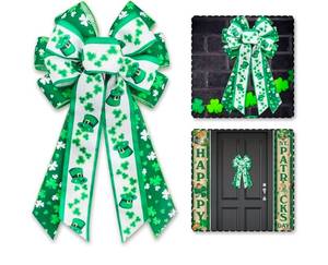 lot 40152 image: St. Patricks Day Wreath Bow  - Retail $25