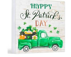lot 40156 image: St. Patricks Day Green Truck Wall Art - Retail $15