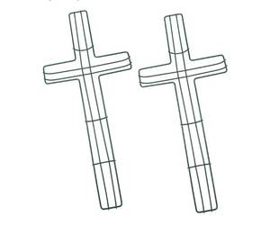 lot 40166 image: Wire Cross Frame Forms - Set of 2 - Retail $15