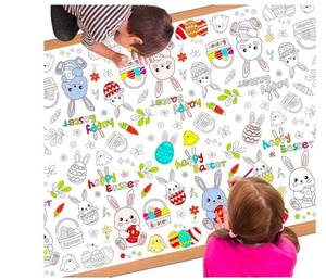 lot 40169 image: Easter Bunny Coloring Tablecloth Set - Retail $12