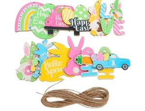 lot 40177 image: Easter Spring Banner Kit with Twine - Retail $12