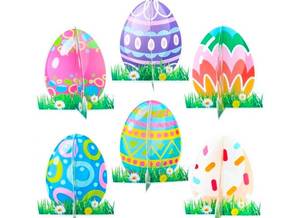 lot 40180 image: Easter Egg Paper Decorations Set - Retail $12