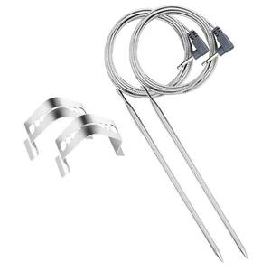lot 51897 image: Stanbroil Thermometer Probe with Clips, Set of 2 Waterproof Meat Probe Replacement for Maverick ET-732733 and Ivation IVA-WLTHERM IVAWT738 - Retail $15