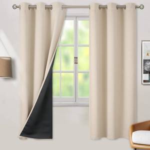 lot 59076 image: BGment Thermal Insulated 100% Blackout Curtains 72 Inch Length 2 Panels, Total Light Blocking Curtains for Bedroom, Grommet Window Drapes with Thick Black Liner, 42 Inch Wide Each Panel, Taupe  - Retail $40