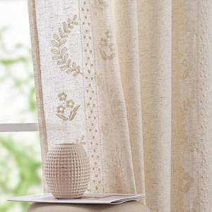 lot 59078 image: jinchan Belrose Linen Curtains for Bedroom Floral Curtains 84 Inch Length Linen Blend Ivory Embroidered Drapes Farmhouse Flower Patterned Drapes for Living Room Window Treatments Set 2 Panels - Retail $50