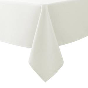 lot 59092 image: Biscaynebay Textured Fabric Tablecloths 60x84 Inches Rectangular, Ivory Water Resistant Tablecloths for Dining, Kitchen, Wedding, Parties etc. Machine Washable - Retail $18