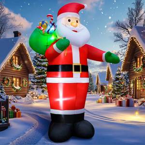 lot 63007 image: 14FT Christmas Inflatable Santa Claus Outdoor Blow Up Yard Decorations,Giant Outside Standing Waterproof Smiling Santa Claus with Gift Bags,Built-in LEDs for Xmas Holiday Party Yard Garden Lawn Decor - Retail $100